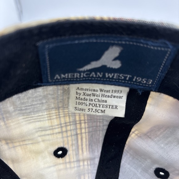 VTG American West Letter A Hat Embroidered Baseball Style Y2K plaid - Picture 7 of 8